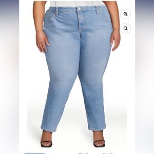 NWT Terra & Sky Denim Jeans Size 26W Straight Leg Stretch Light Wash 5 Pocket